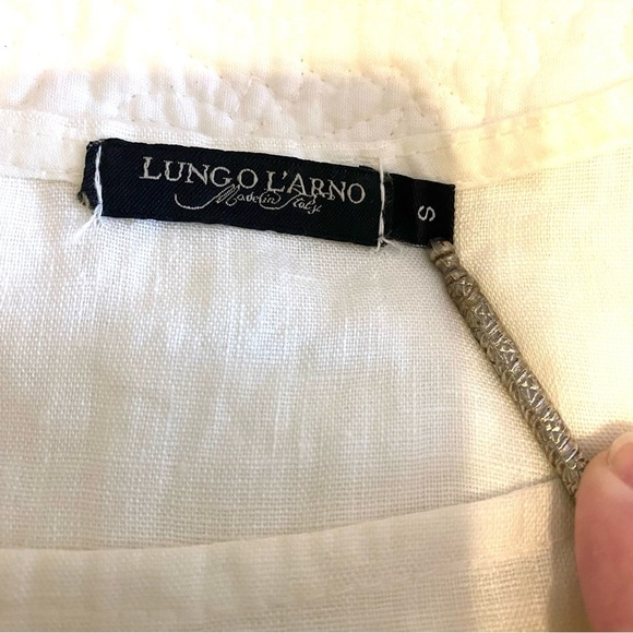Lungo L’Arno‎ Linen Made in Italy Sleeveless Top, White, Size Small - Picture 5 of 9